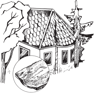 Крыша, покрытая природным сланцем